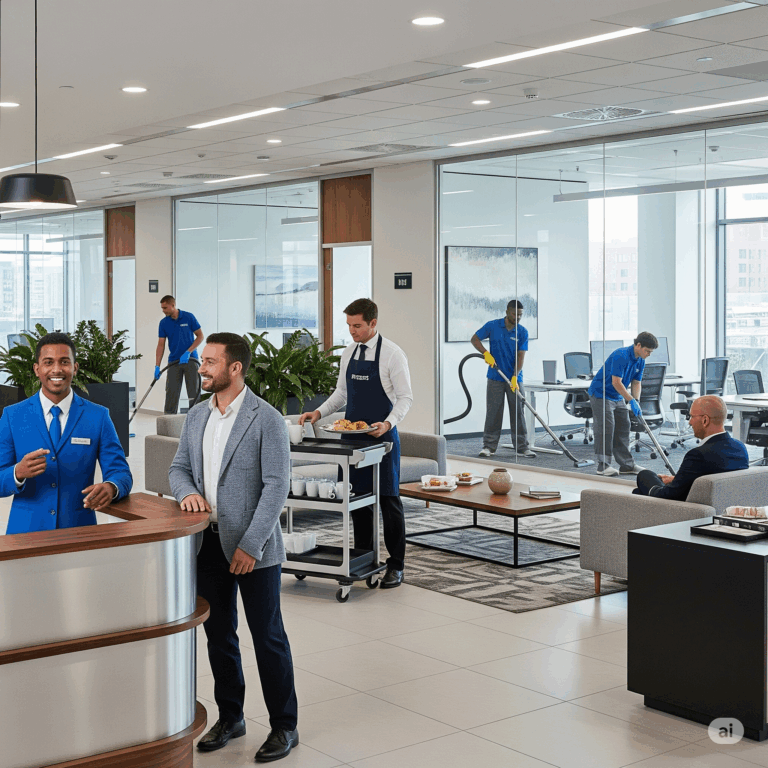 Terceirização integrada: gestão unificada de limpeza, portaria e copa