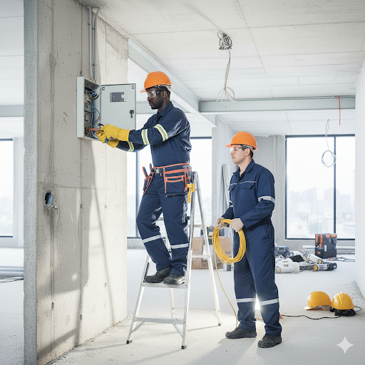 Manutenção elétrica terceirizada pelo Grupo Side em escritórios