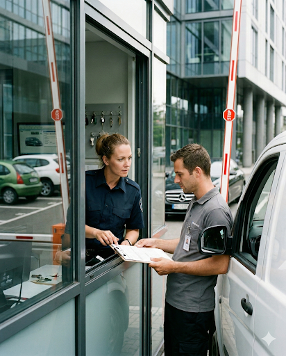 Como a portaria pode auxiliar na gestão de vagas de estacionamento e áreas restritas?